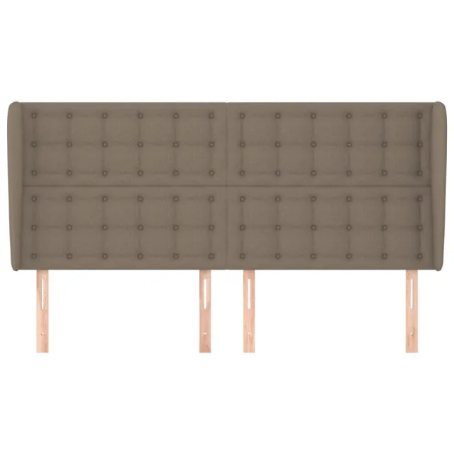 Tête de lit avec oreilles Taupe 203x23x118/128 cm Tissu