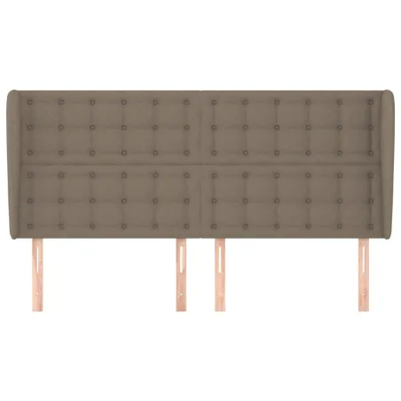 Tête de lit avec oreilles Taupe 203x23x118/128 cm Tissu