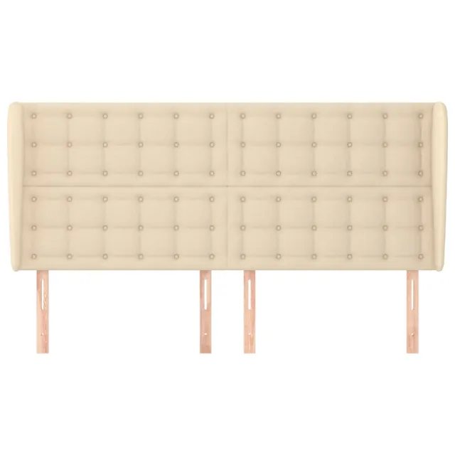 Tête de lit avec oreilles Crème 203x23x118/128 cm Tissu