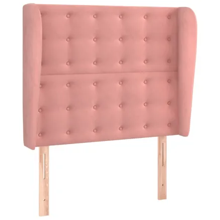 Tête de lit avec oreilles Rose 83x23x118/128 cm Velours 2