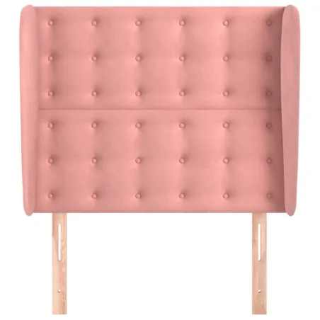 Tête de lit avec oreilles Rose 93x23x118/128 cm Velours