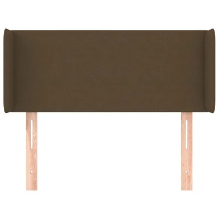 Tête de lit avec oreilles Marron Foncé 93x16x78/88 cm Tissu