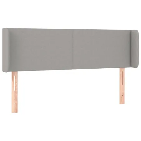 Tête de lit avec oreilles Gris clair 147x16x78/88 cm Tissu