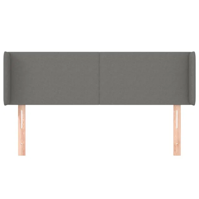 Tête de lit avec oreilles Gris foncé 147x16x78/88 cm Tissu