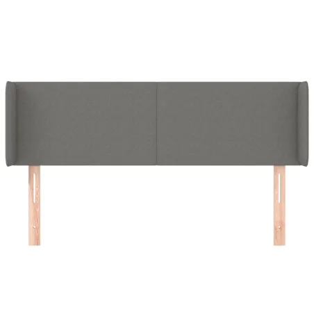 Tête de lit avec oreilles Gris foncé 147x16x78/88 cm Tissu