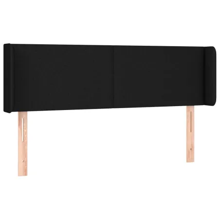 Tête de lit avec oreilles Noir 147x16x78/88 cm Tissu