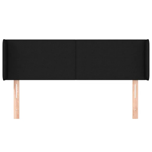 Tête de lit avec oreilles Noir 147x16x78/88 cm Tissu