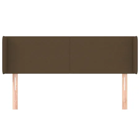 Tête de lit avec oreilles Marron Foncé 147x16x78/88 cm Tissu