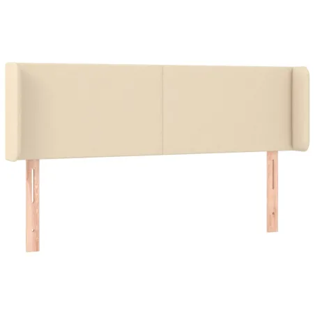 Tête de lit avec oreilles Crème 147x16x78/88 cm Tissu