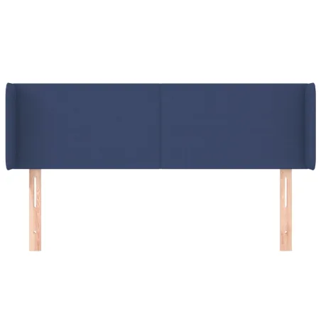 Tête de lit avec oreilles Bleu 147x16x78/88 cm Tissu