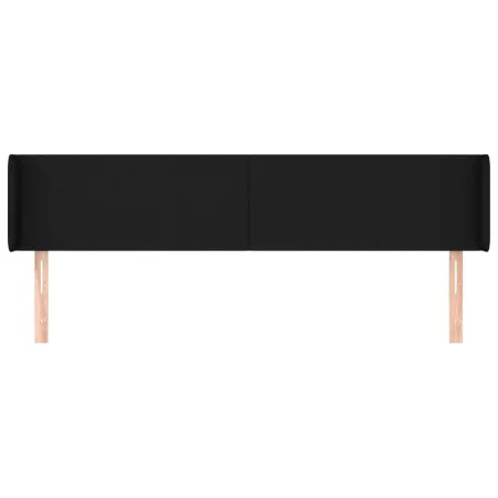 Tête de lit avec oreilles Noir 163x16x78/88 cm Tissu