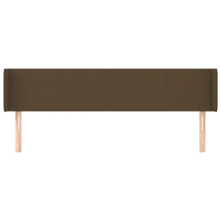 Tête de lit avec oreilles Marron Foncé 203x16x78/88 cm Tissu