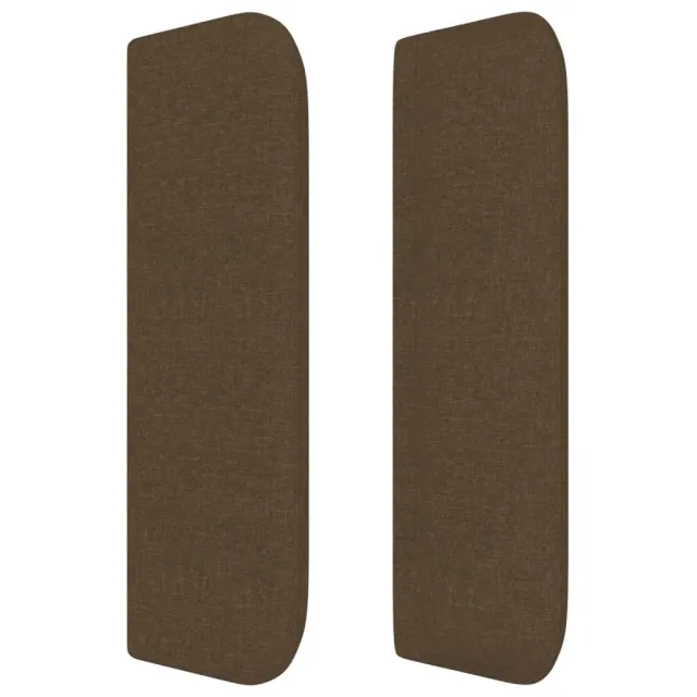 Tête de lit avec oreilles Marron Foncé 203x16x78/88 cm Tissu