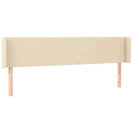 Tête de lit avec oreilles Crème 203x16x78/88 cm Tissu 2