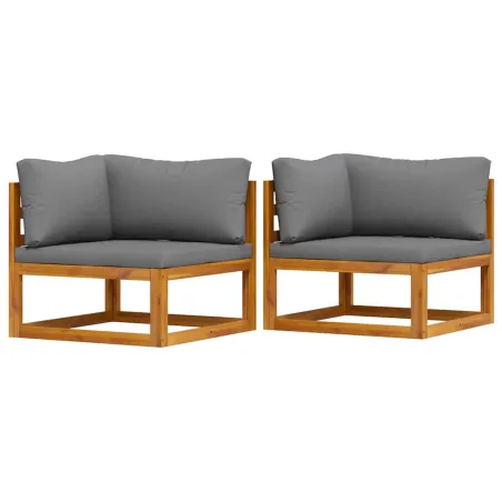 Canapés d'angle sectionnels 2 pcs avec coussins Gris foncé