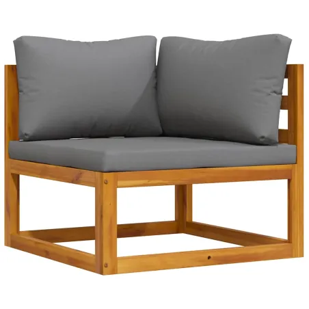 Canapés d'angle sectionnels 2 pcs avec coussins Gris foncé