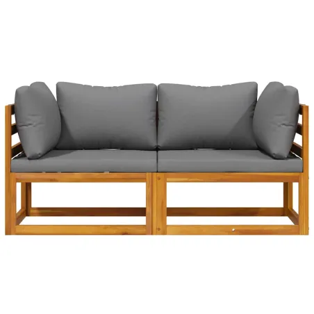 Canapés d'angle sectionnels 2 pcs avec coussins Gris foncé