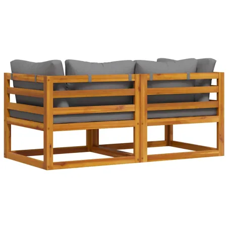 Canapés d'angle sectionnels 2 pcs avec coussins Gris foncé