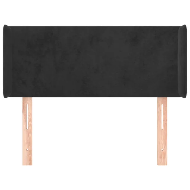 Tête de lit avec oreilles Noir 83x16x78/88 cm Velours