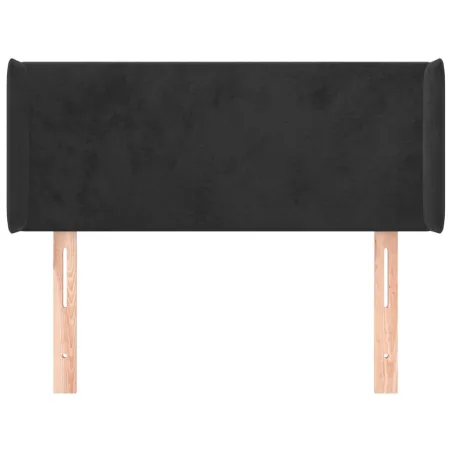 Tête de lit avec oreilles Noir 83x16x78/88 cm Velours