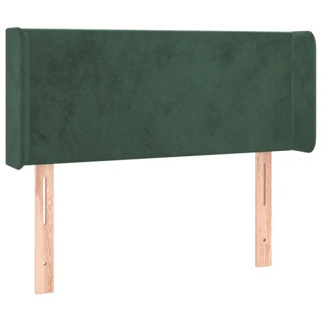 Tête de lit avec oreilles Vert foncé 83x16x78/88 cm Velours