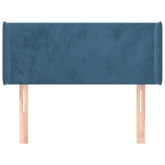 Tête de lit avec oreilles Bleu Foncé 83x16x78/88 cm Velours