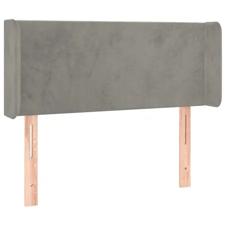 Tête de lit avec oreilles Gris clair 93x16x78/88 cm Velours