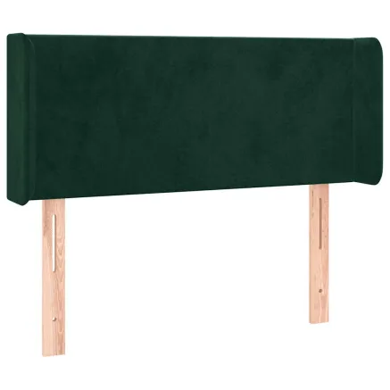 Tête de lit avec oreilles Vert foncé 93x16x78/88 cm Velours 2