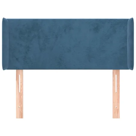 Tête de lit avec oreilles Bleu foncé 93x16x78/88 cm Velours