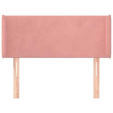 Tête de lit avec oreilles Rose 93x16x78/88 cm Velours