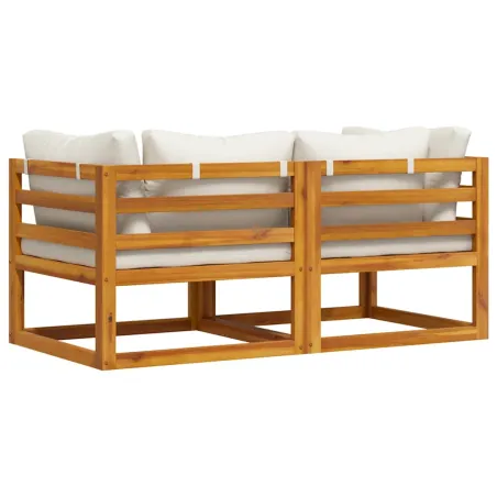 Canapés d'angle sectionnels 2 pcs avec coussins Blanc crème