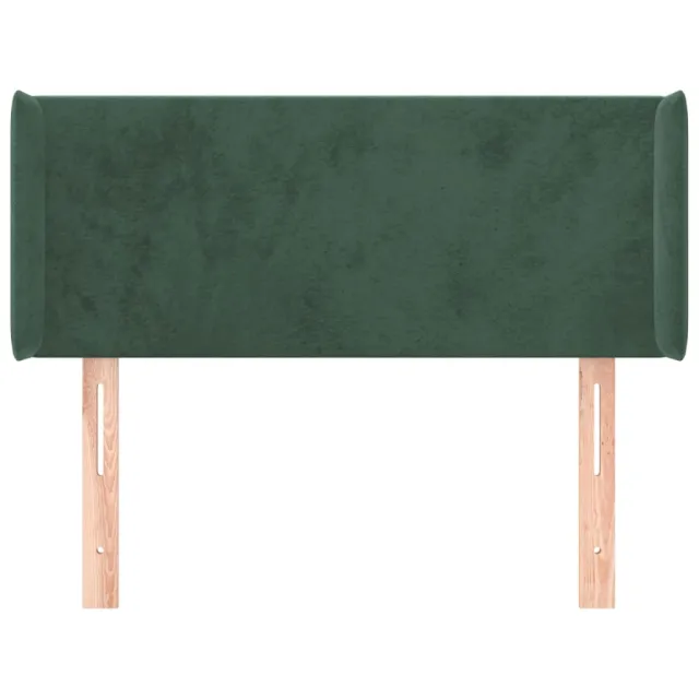 Tête de lit avec oreilles Vert foncé 103x16x78/88 cm Velours