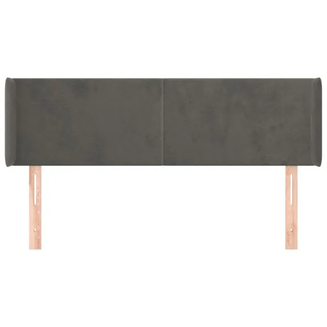 Tête de lit avec oreilles Gris foncé 147x16x78/88 cm Velours