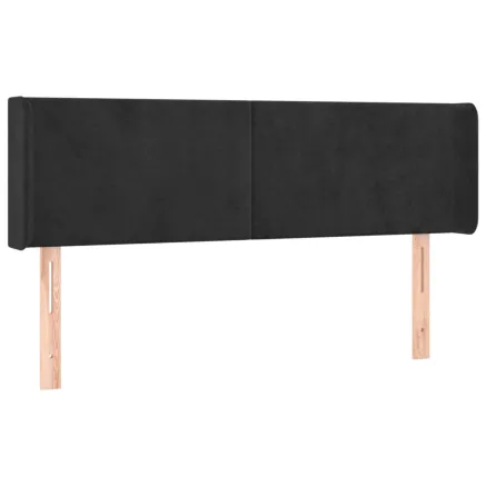 Tête de lit avec oreilles Noir 147x16x78/88 cm Velours 2