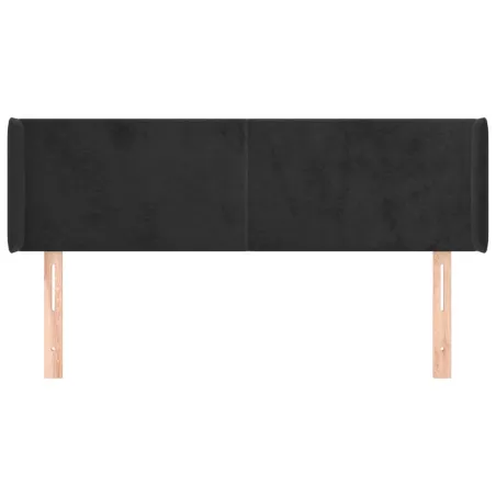 Tête de lit avec oreilles Noir 147x16x78/88 cm Velours