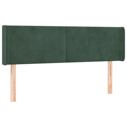Tête de lit avec oreilles Vert foncé 147x16x78/88 cm Velours 2