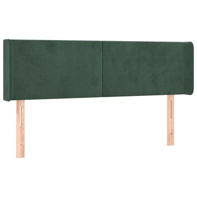 Tête de lit avec oreilles Vert foncé 147x16x78/88 cm Velours
