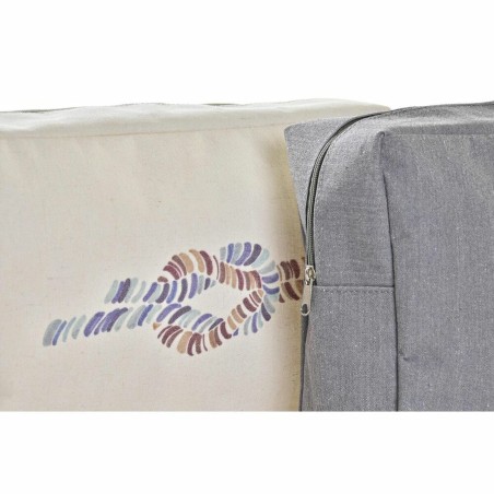 Toilet Bag DKD Home Decor Grey White Navy (30 x 10 x 20 cm) (2 Units)