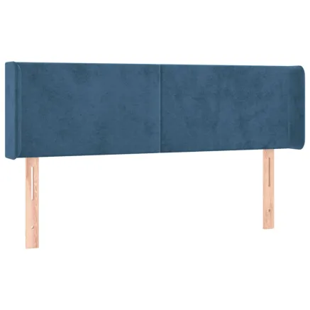 Tête de lit avec oreilles Bleu foncé 147x16x78/88 cm Velours 2