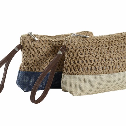 Trousse de toilette DKD Home Decor Fibre Jaune Bleu Blanc Rouge Beige