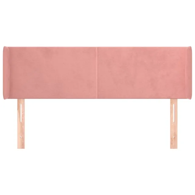 Tête de lit avec oreilles Rose 147x16x78/88 cm Velours