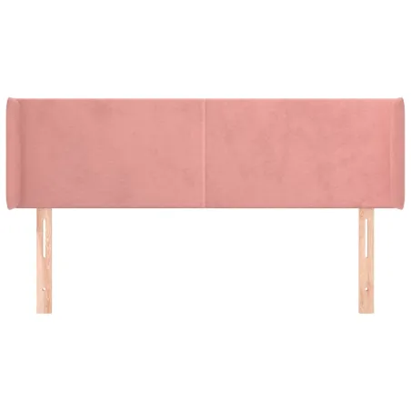Tête de lit avec oreilles Rose 147x16x78/88 cm Velours