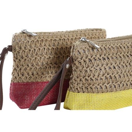 Necessaire DKD Home Decor Fibra Giallo Azzurro Bianco Rosso Beige (4 U