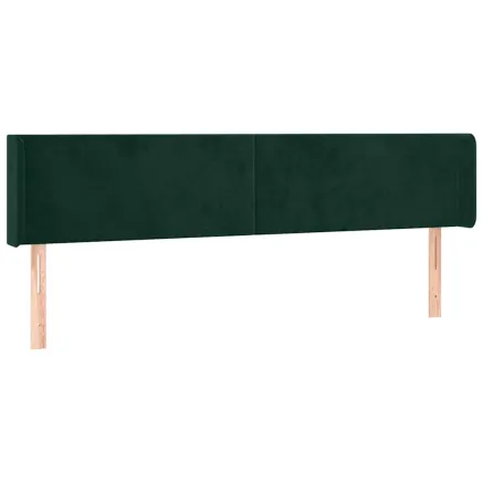 Tête de lit avec oreilles Vert foncé 163x16x78/88 cm Velours 2
