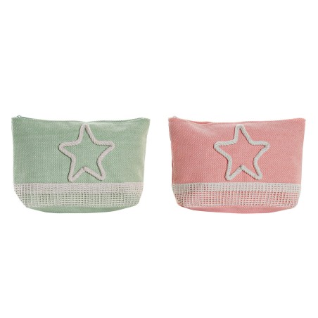 Toilettas DKD Home Decor Beige Koraal Munt Mediterrane (25 x 7 x 15 cm