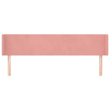 Tête de lit avec oreilles Rose 163x16x78/88 cm Velours