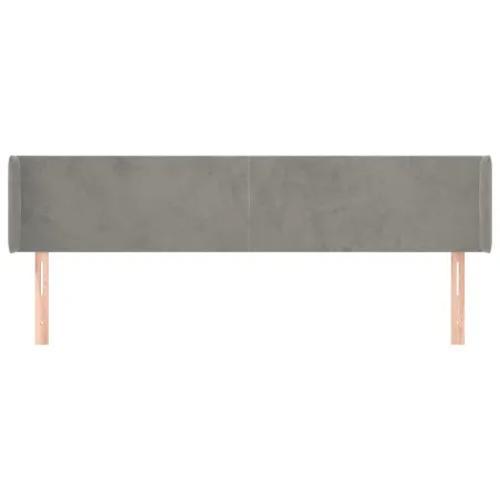 Tête de lit avec oreilles Gris clair 183x16x78/88 cm Velours
