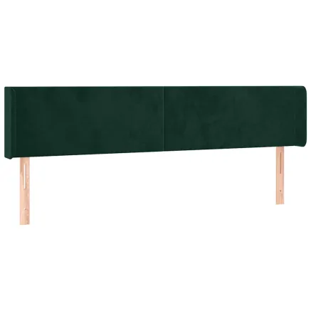 Tête de lit avec oreilles Vert foncé 183x16x78/88 cm Velours 2