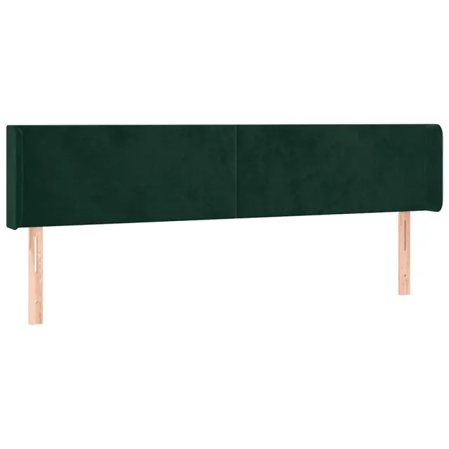 Tête de lit avec oreilles Vert foncé 183x16x78/88 cm Velours