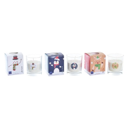 Vela DKD Home Decor Navidad Muñeco de Nieve (3 Unidades)